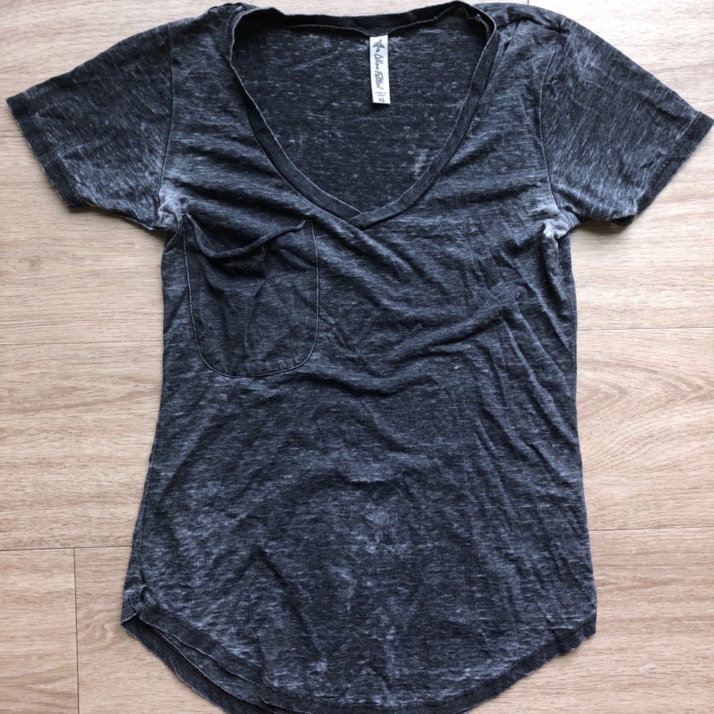 Distressed V Neck T shirt